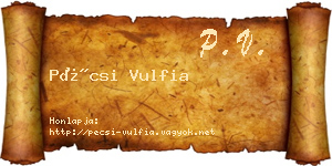 Pécsi Vulfia névjegykártya
